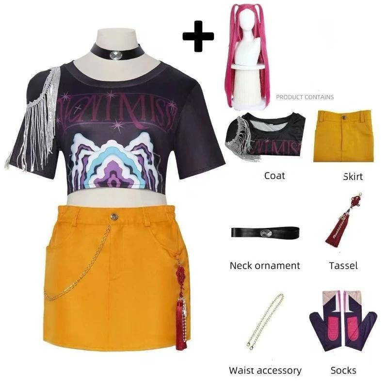Rumi Mira Zoey Cosplay KPop Cosplay Kostüm Perücke 2026 Uniform Frauen Mädchen Halloween Party Rollenspiel Outfits für Erwachsene Kind Child 120 von Joom DACH