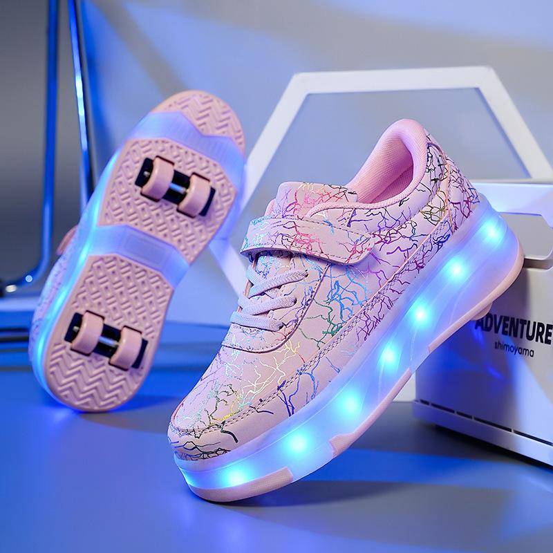 Runaway Schuhe Aufladen Männer und Frauen Kinder Erwachsene Rollschuhe Ultraleichte Räder Schnürsenkel Schalter LED Licht Schuhe 37 von Joom DACH