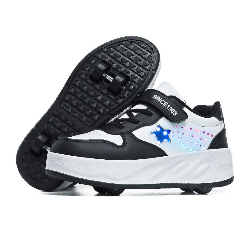 Runaway Schuhe Kinder Vierrad Pulley Begehbar Abnehmbare Flash Skates Sneakers Modische Männer 35 von Joom DACH