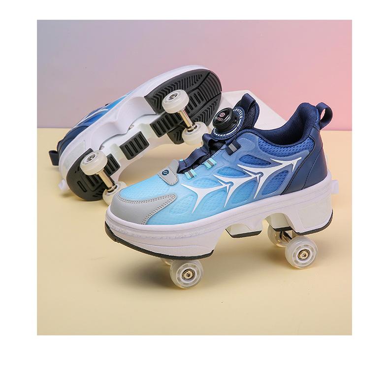 Runaway Shoes Jungen Erwachsene Deformierte Rollschuhe Studenten Mädchen Kinder Gleiten Doppelreihe Schuhe mit Rollen Vier Räder 39 von Joom DACH