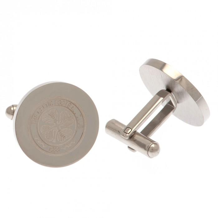 Runde Edelstahl-Manschettenknöpfe des Celtic FC One Size silber von Joom DACH