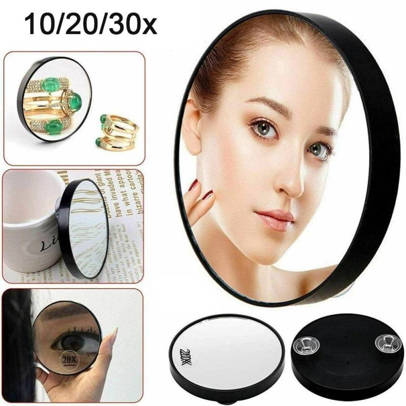 Runde Form 10/20/30x Vergrößerungsspiegel Entfernen Akne Poren Kosmetikspiegel Make-up Spiegel Frau 10X schwarz von Joom DACH