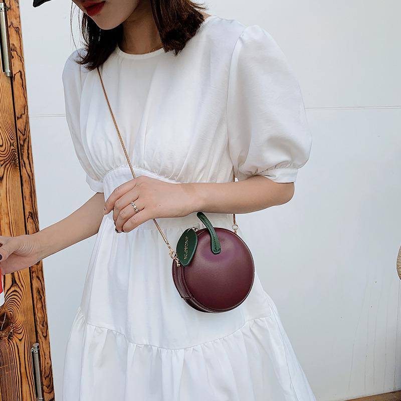 Runde Mini Umhängetaschen Für Frauen Candy Farbe Design Weibliche Schulter Taschen Mädchen Handtaschen Geldbörse Sommer Kette Messenger rot von Joom DACH