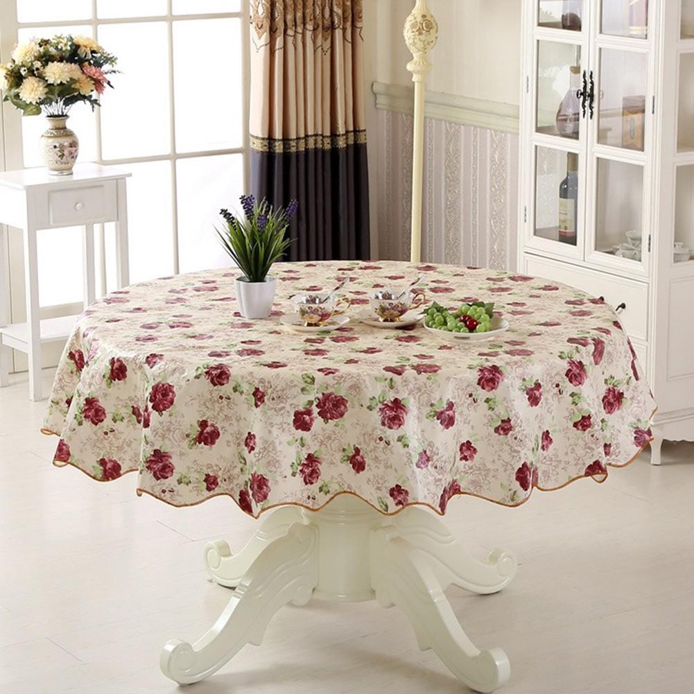 Runde Tischdecke, runde Tischdecke für 6-Sitzer, 4-Sitzer, runde Tischdecke Rose（152cm） von Joom DACH