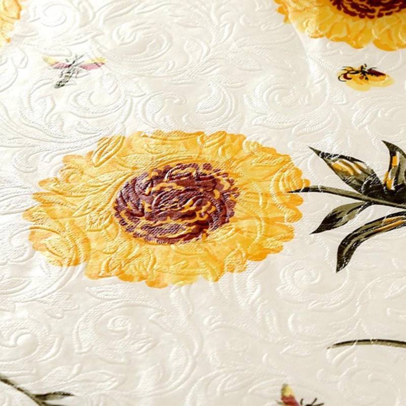 Runde Tischdecke, runde Tischdecke für 6-Sitzer, 4-Sitzer, runde Tischdecke Sunflower（152cm） von Joom DACH