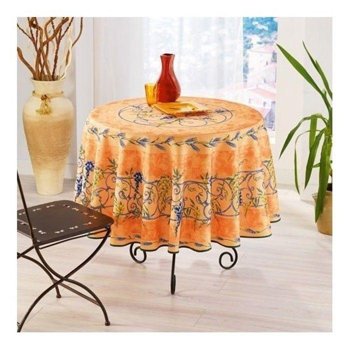 Runde Tischdecke – Provençal – Glyzinien – 100 % Polyester – waschbar – schmutzabweisend von Joom DACH