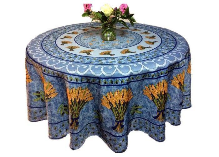 Runde Tischdecke – Provençal – Weizenstrauß – 100 % Polyester – waschbar – schmutzabweisend von Joom DACH