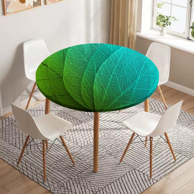 Runde Tischdecke mit Skelett-Blättern, wasserfest, Esstisch-Dekoration, Zubehör, klassisches Muster, Tischdecke, Küchendekoration diameter 80cm von Joom DACH