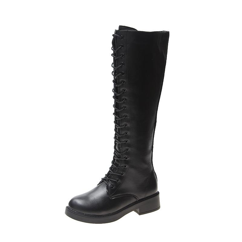 Runde Zehenschuhe, modische Stiefel für Damen, Stiefeletten, Damen, Schnürstiefeletten mit niedrigem Absatz, Punkrock, Winter, mittlere Wade 39 schwarz Runde Zehenschuhe, modische Stiefel für Damen, Stiefeletten, Damen, Schnürstiefeletten mit niedrigem Absatz, Punkrock, Winter, mittlere Wade 39 schwarz von Joom DACH