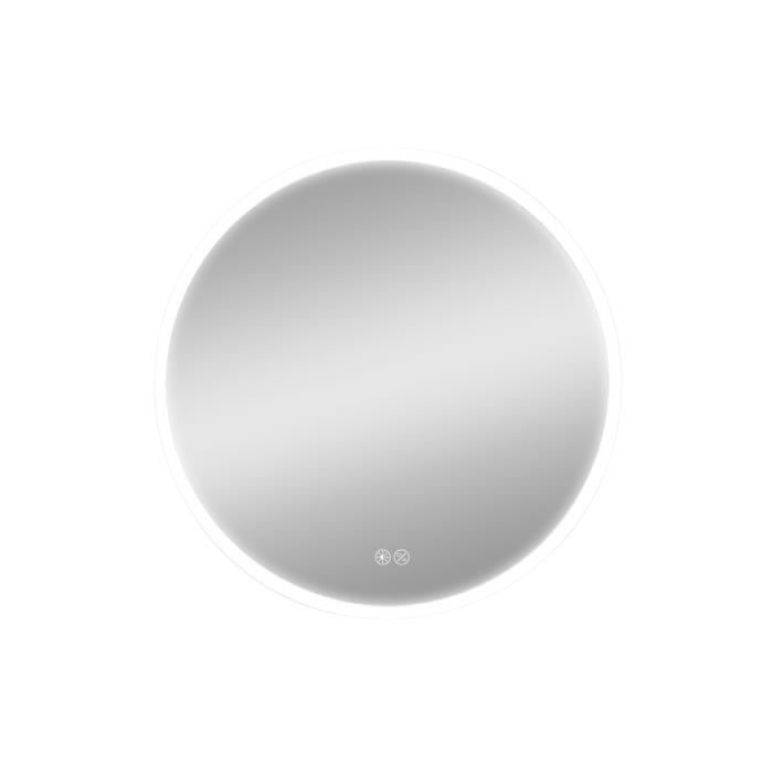 Runder Badezimmerspiegel mit LED 20W 60cm - GENERISCH - Touch-Schalter - Verstellbarer Schirm von Joom DACH