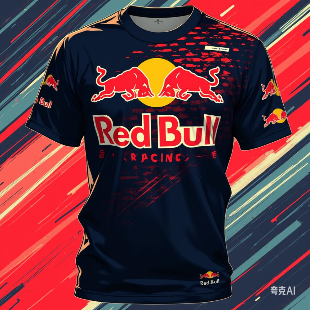 Rundhals 3D Red Bull Racing Aufdruck Top Lässige Kurzarm Herren T-Shirts - Weicher Mittlerer Stretch Polyester Stoff Sommer Relaxed Fit Kleidung 4XL von Joom DACH