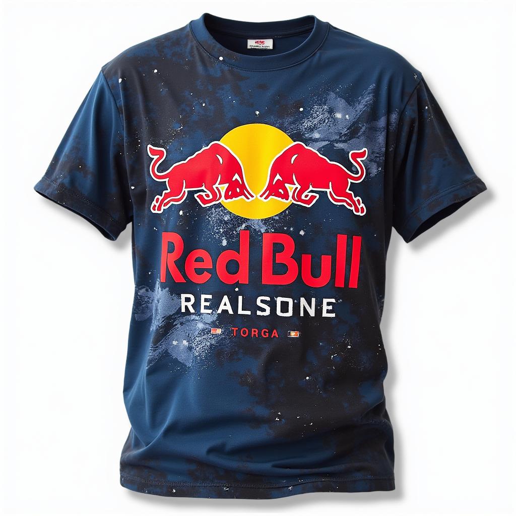 Rundhals 3D Red Bull Racing Aufdruck Top Lässige Kurzarm Herren T-Shirts - Weicher Mittlerer Stretch Polyester Stoff Sommer Relaxed Fit Kleidung L von Joom DACH