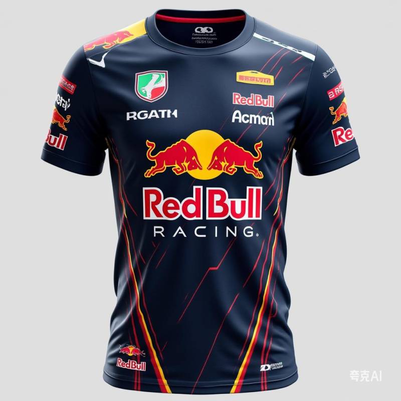 Rundhals 3D Red Bull Racing Aufdruck Top Lässige Kurzarm Herren T-Shirts - Weicher Mittlerer Stretch Polyester Stoff Sommer Relaxed Fit Kleidung L von Joom DACH
