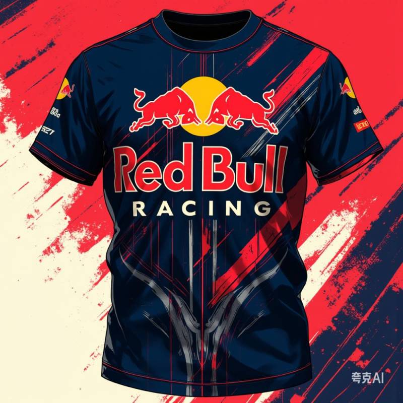 Rundhals 3D Red Bull Racing Aufdruck Top Lässige Kurzarm Herren T-Shirts - Weicher Mittlerer Stretch Polyester Stoff Sommer Relaxed Fit Kleidung L von Joom DACH