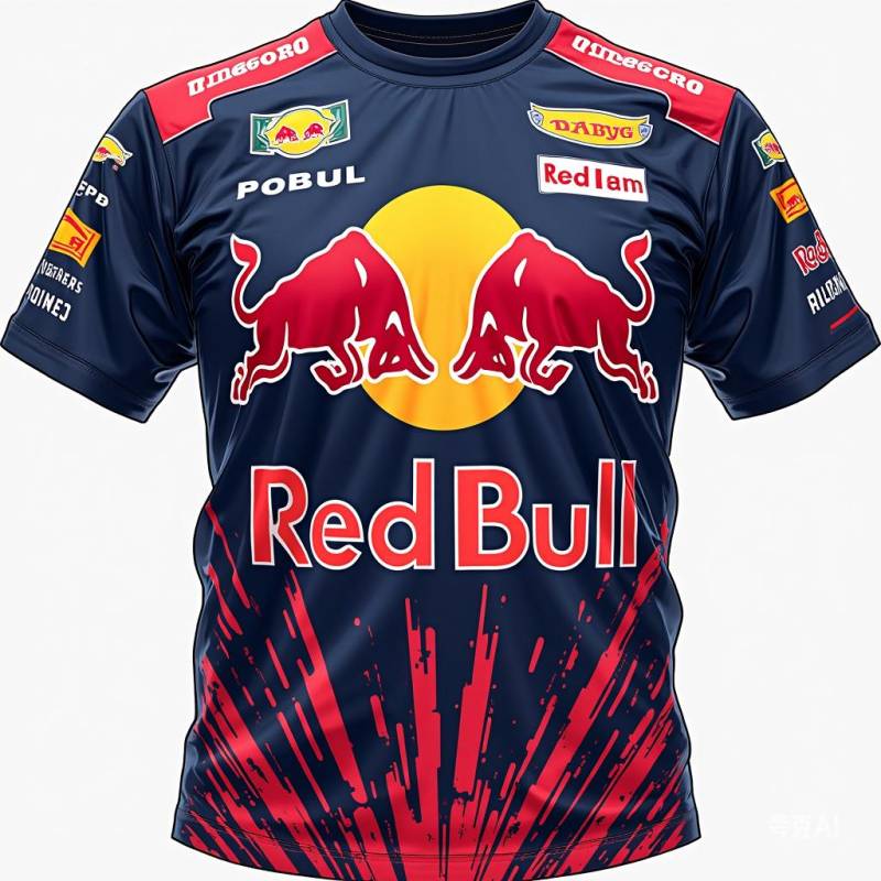 Rundhals 3D Red Bull Racing Aufdruck Top Lässige Kurzarm Herren T-Shirts - Weicher Mittlerer Stretch Polyester Stoff Sommer Relaxed Fit Kleidung M von Joom DACH