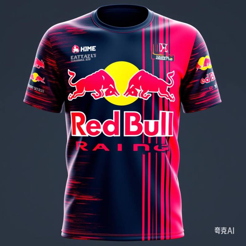 Rundhals 3D Red Bull Racing Aufdruck Top Lässige Kurzarm Herren T-Shirts - Weicher Mittlerer Stretch Polyester Stoff Sommer Relaxed Fit Kleidung XL von Joom DACH