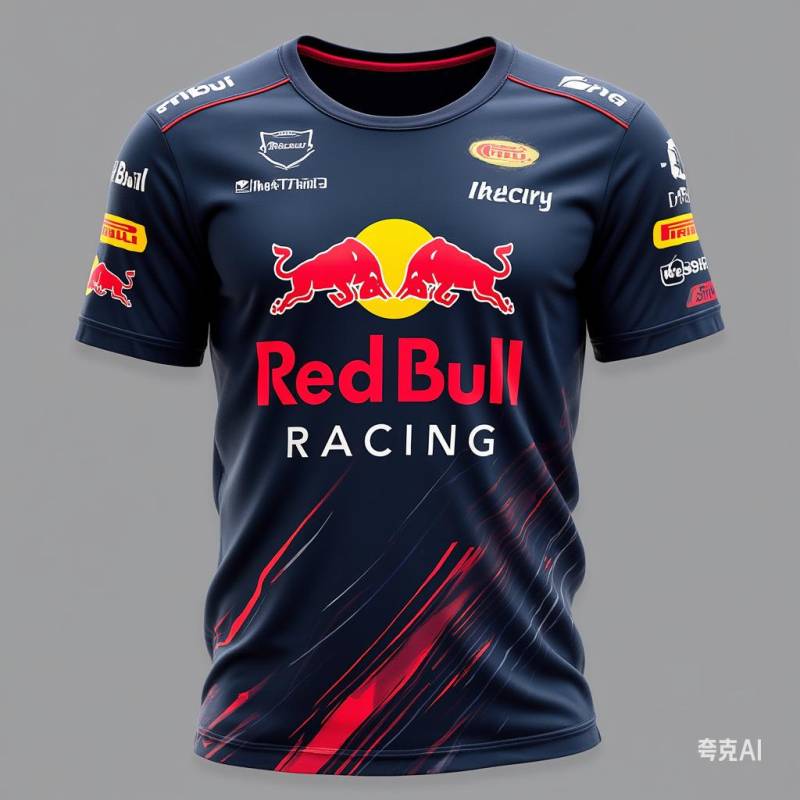 Rundhals 3D Red Bull Racing Aufdruck Top Lässige Kurzarm Herren T-Shirts - Weicher Mittlerer Stretch Polyester Stoff Sommer Relaxed Fit Kleidung XS von Joom DACH