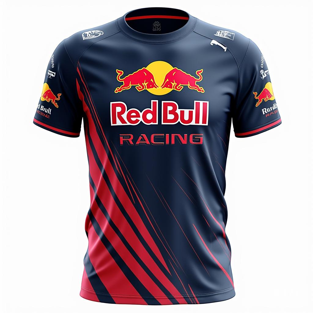 Rundhals 3D Red Bull Racing Aufdruck Top Lässige Kurzarm Herren T-Shirts - Weicher Mittlerer Stretch Polyester Stoff Sommer Relaxed Fit Kleidung XXL von Joom DACH