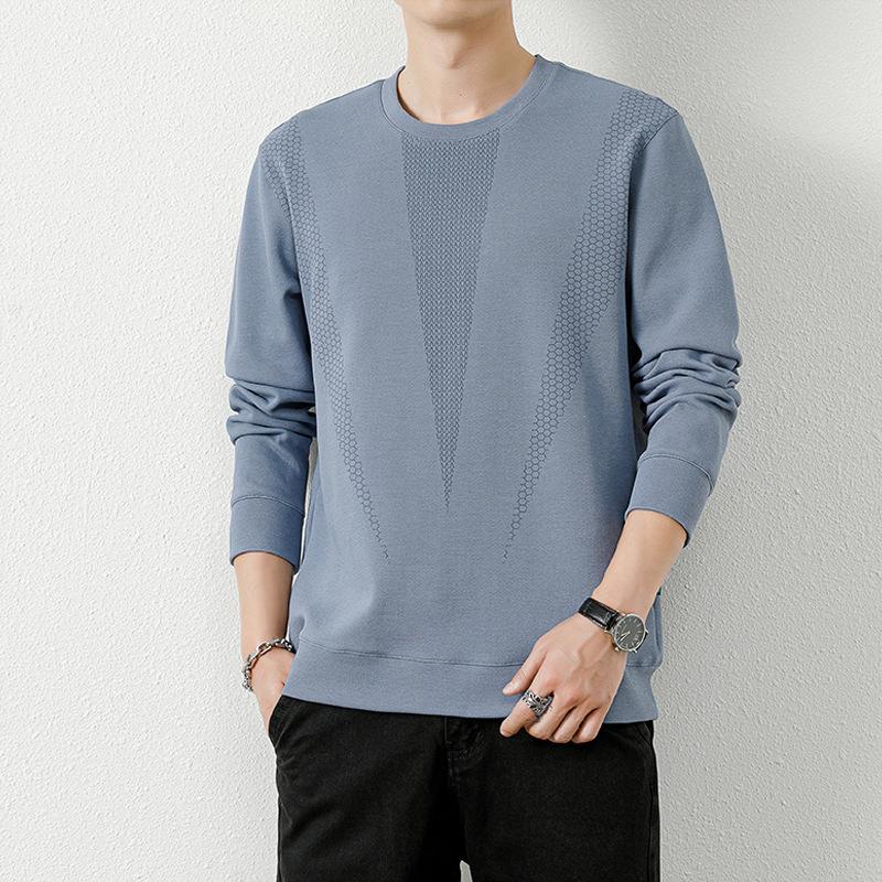 Rundhals-Kapuzenpullover für Herren, Frühling und Herbst, Winter, langärmeliges T-Shirt für Väter mittleren Alters und ältere Menschen, Herbstkleidung, alle lässigen Basishemden für Herren 5XL von Joom DACH