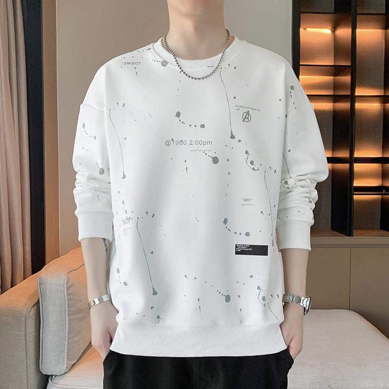 Rundhals-Sweatshirt Herbst Herren Bottoming Top Neue Mode Lose Langarm-T-Shirt Oberbekleidung Herbst Neuer Stil L von Joom DACH