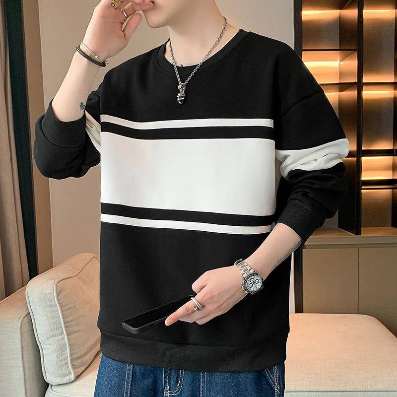 Rundhals-Sweatshirt für Herren, Herbst, neuer, lockerer Pullover, lässig, vielseitig, hübsches Langarm-T-Shirt 3XL von Joom DACH