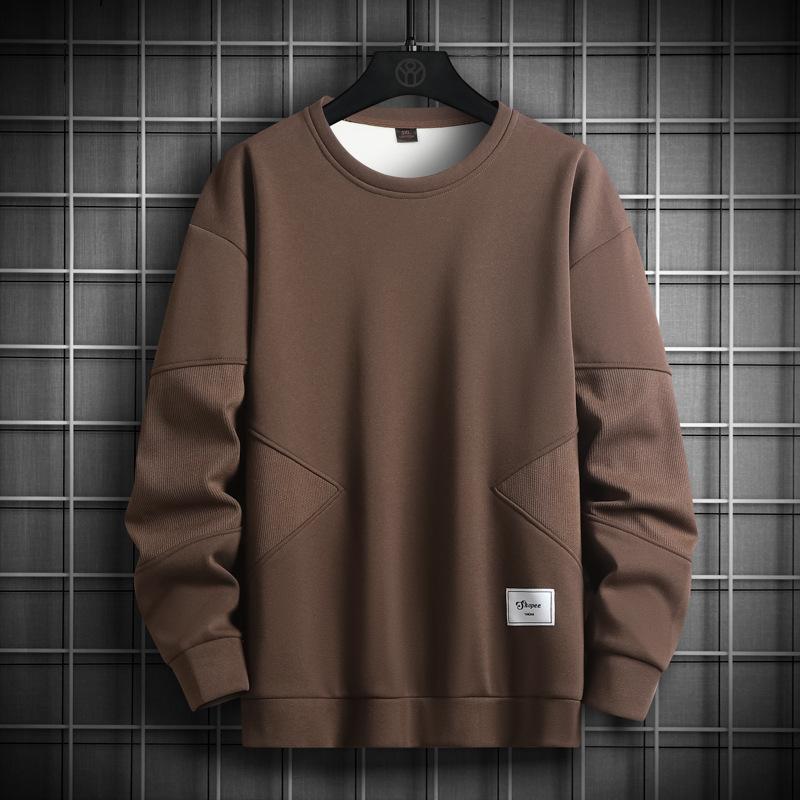 Rundhals-Sweatshirt für Herren, Herbst Neues lässiges Langarm-T-Shirt, Koreanischer Stil Trendige Baumwolle Vielseitiges lockeres Oberteil 5XL von Joom DACH