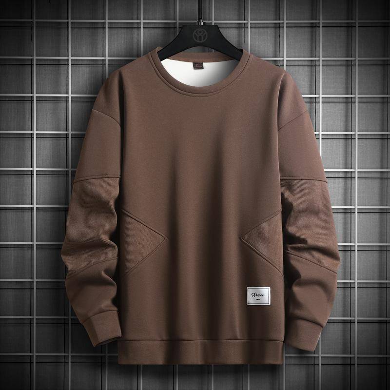 Rundhals-Sweatshirt für Herren, Herbst Neues lässiges Langarm-T-Shirt, Koreanischer Stil Trendige Baumwolle Vielseitiges lockeres Oberteil 5XL von Joom DACH