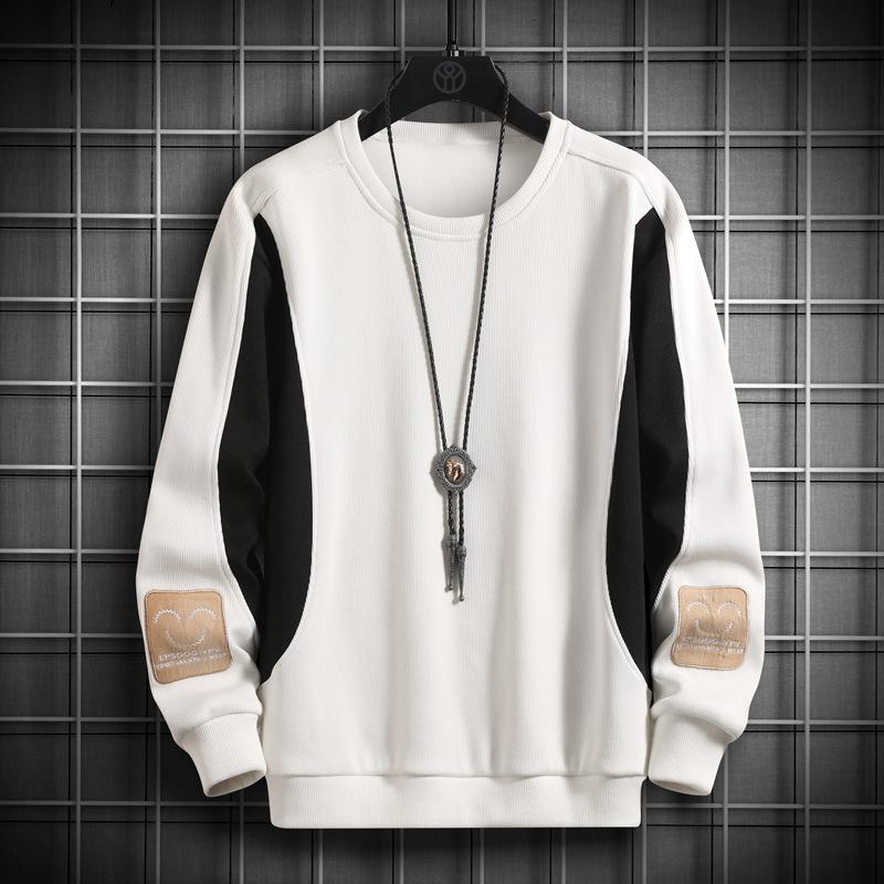 Rundhals-Sweatshirt für Herren, lässiges Langarm-T-Shirt für Herbst und Winter, neue koreanische Version, trendiger Samt, vielseitiges lockeres Oberteil 4XL von Joom DACH