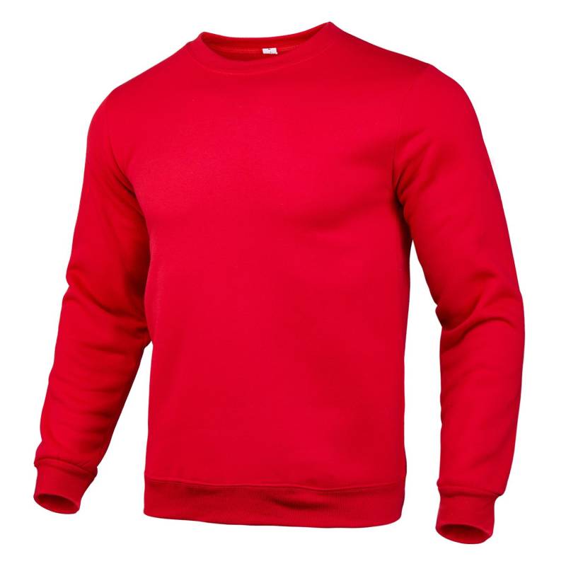 Rundhalsausschnitt, Langarm, einfarbig, Herren-Fleece-Kapuzenpullover, lässig, Sport, warme Kleidung, Sweatshirt S rot von Joom DACH