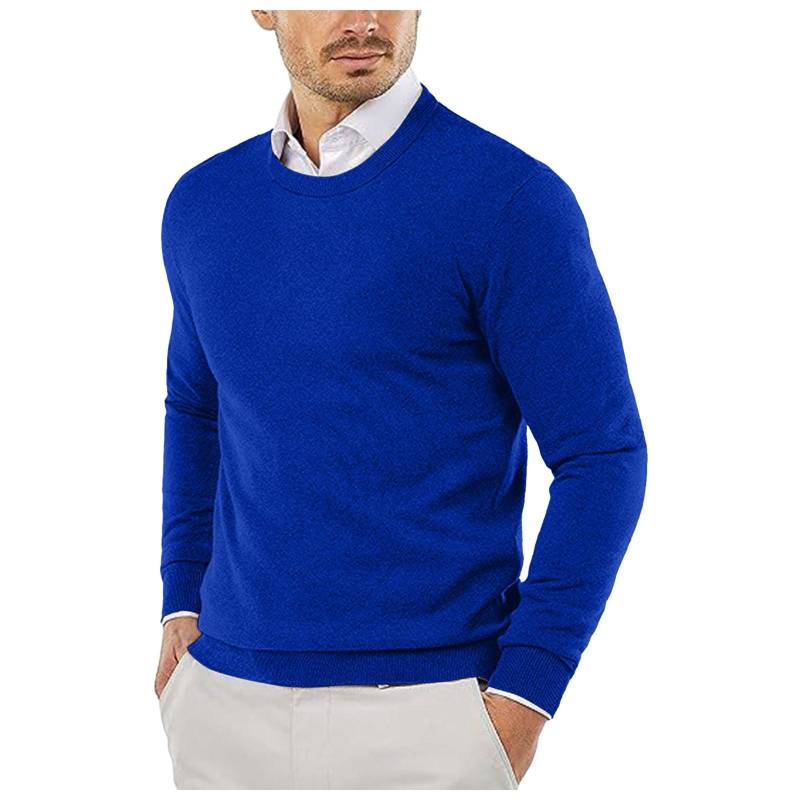Rundhalspullover Strickpullover Einfarbig Lässiger Langarmpullover Pullover Wollpullover Herren M von Joom DACH