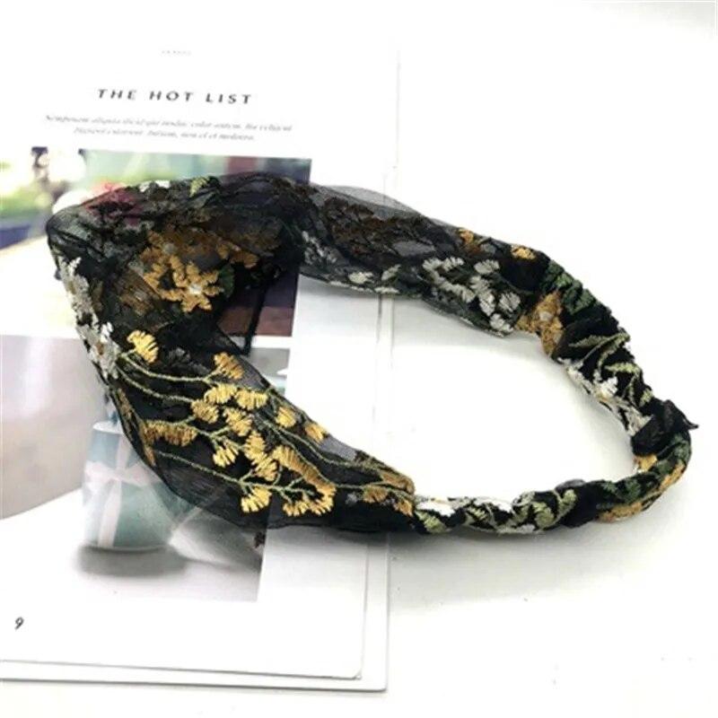 Ruoshui Sommer Frau Elegante Spitze Haarband Blumen Stirnband Turban Frauen Kopfbedeckung Haar Zubehör Mädchen Lünette Mode Bandana von Joom DACH