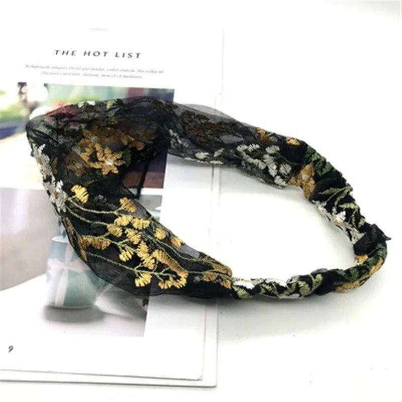 Ruoshui Sommer Frau Elegante Spitze Haarband Blumen Stirnband Turban Frauen Kopfbedeckung Haar Zubehör Mädchen Lünette Mode Bandana von Joom DACH