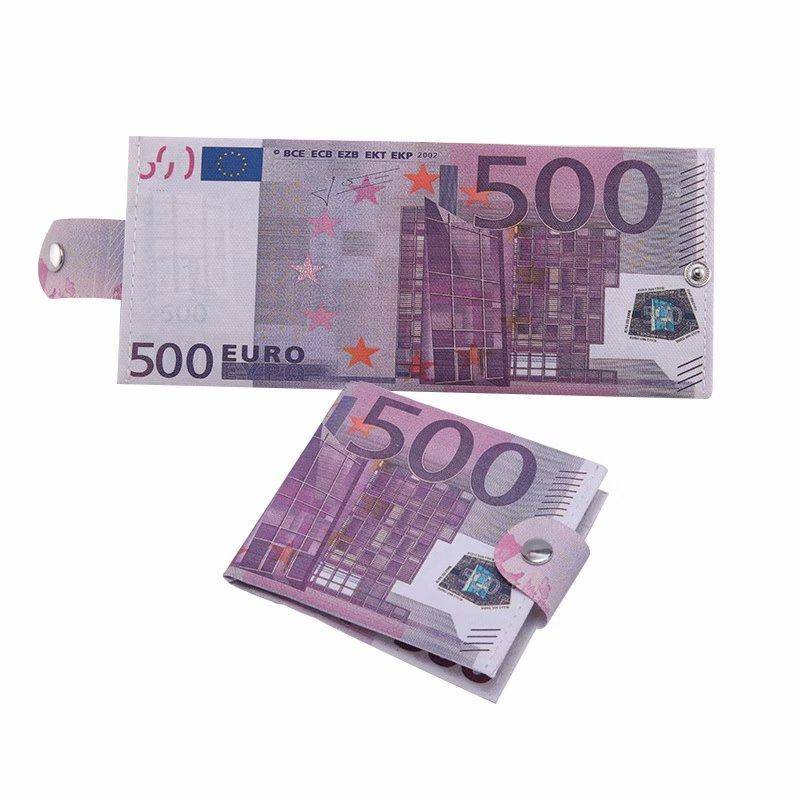 Russische Rubel-US-Dollar-Schein-Geldbörse, braunes Leder-Geldbörse, Bifold-Kreditkarten-Fotohalter violett von Joom DACH