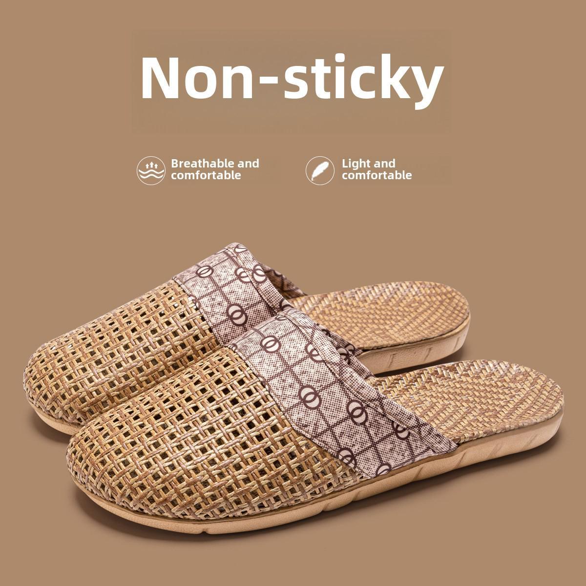 Rutschfeste, geräuschlose Deodorant-Hausschuhe aus Baumwolle und Leinen für Damen für zu Hause und den Sommer, Stil 1363 39-40 hellbraune von Joom DACH
