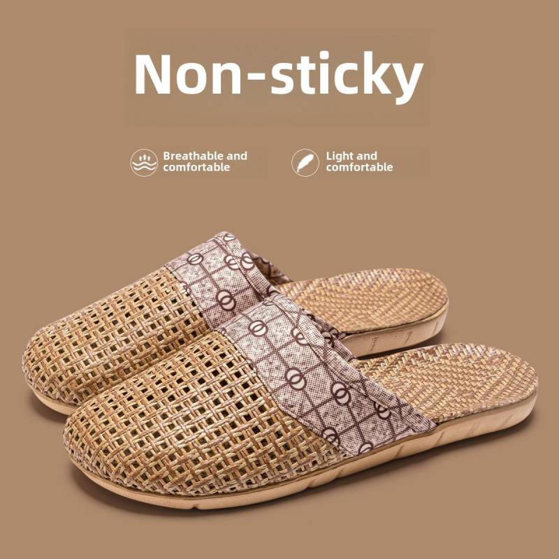 Rutschfeste, geräuschlose Deodorant-Hausschuhe aus Baumwolle und Leinen für Damen für zu Hause und den Sommer, Stil 1363 39-40 hellbraune von Joom DACH