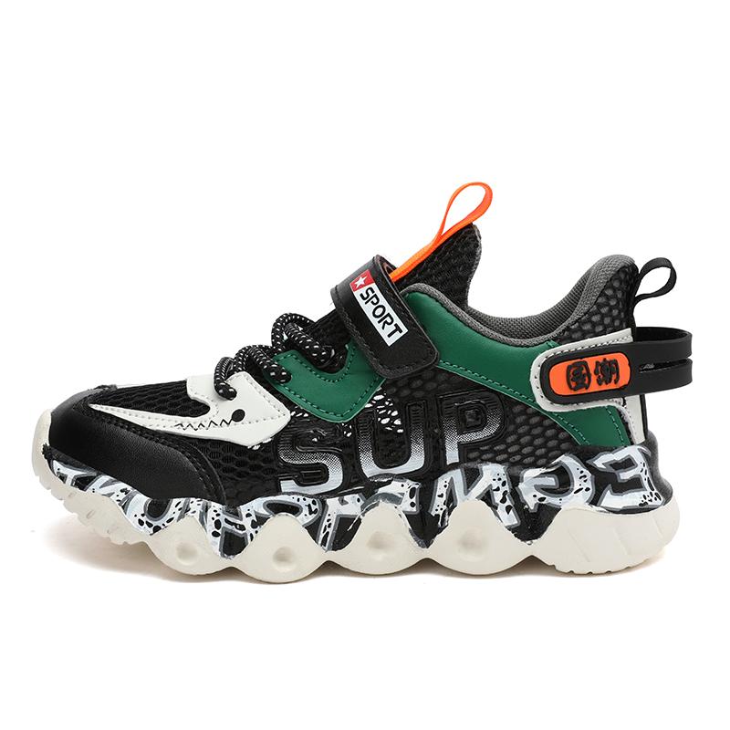 Rutschfeste, verschleißfeste, modische Low-Top-Papa-Schuhe für Kinder, Outdoor-Sportschuhe, Freizeitschuhe, Laufschuhe 33 schwarz/grün von Joom DACH