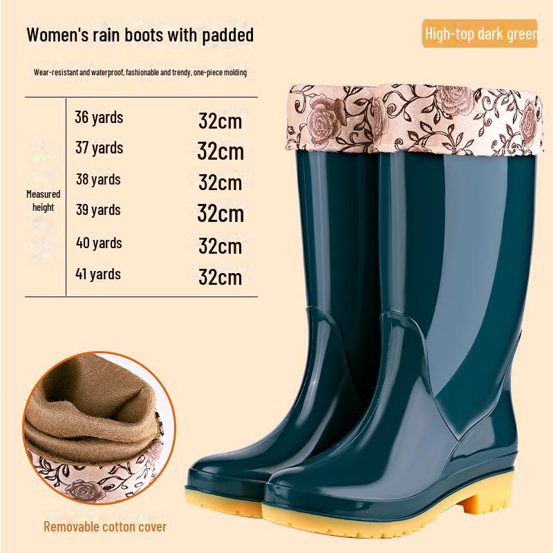 Rutschfeste, warme Gummistiefel für Damen mit hohem Schaft – Kostenloser Versand 37 von Joom DACH