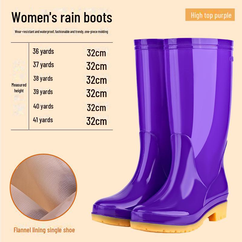 Rutschfeste, warme Gummistiefel für Damen mit hohem Schaft – Kostenloser Versand 37 von Joom DACH