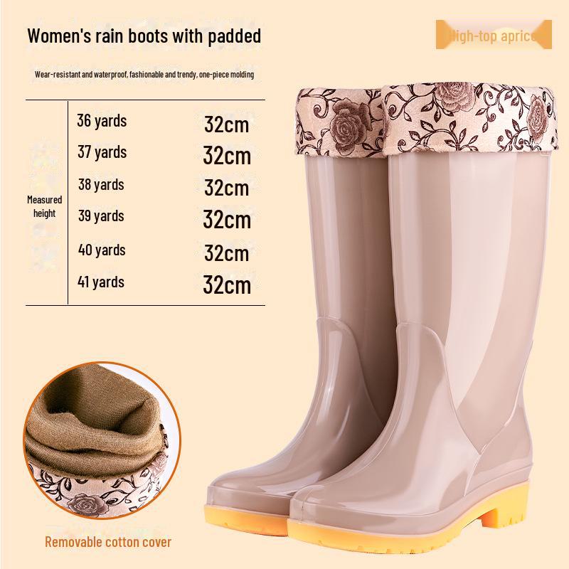 Rutschfeste, warme Gummistiefel für Damen mit hohem Schaft – Kostenloser Versand 39 von Joom DACH