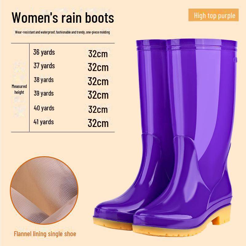 Rutschfeste, warme Gummistiefel für Damen mit hohem Schaft – Kostenloser Versand 39 von Joom DACH