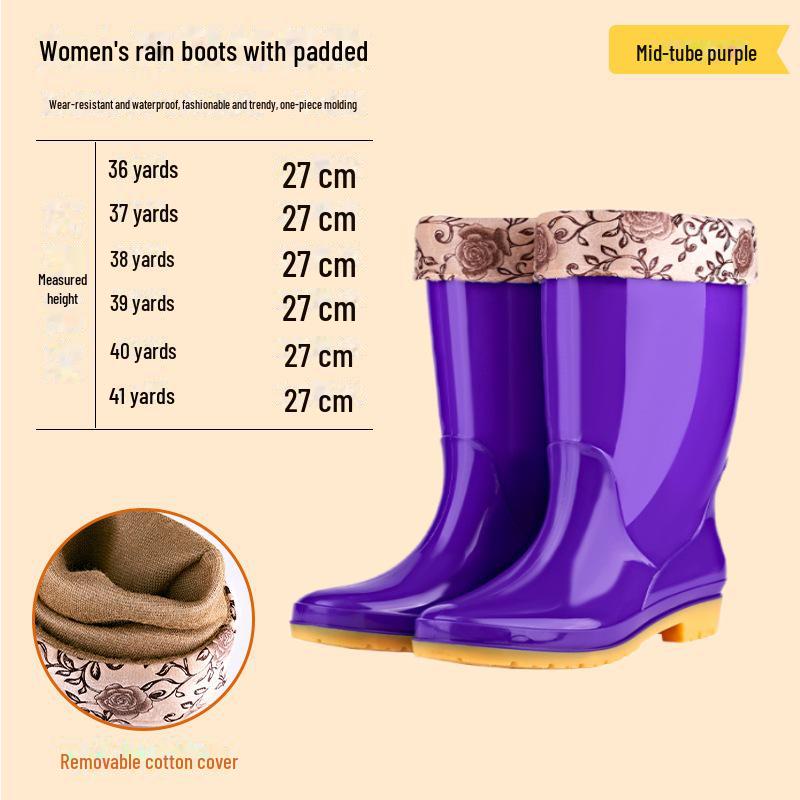 Rutschfeste, warme Gummistiefel für Damen mit hohem Schaft – Kostenloser Versand 40 von Joom DACH