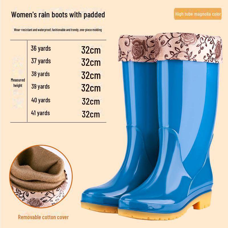 Rutschfeste, warme Gummistiefel für Damen mit hohem Schaft – Kostenloser Versand 41 von Joom DACH