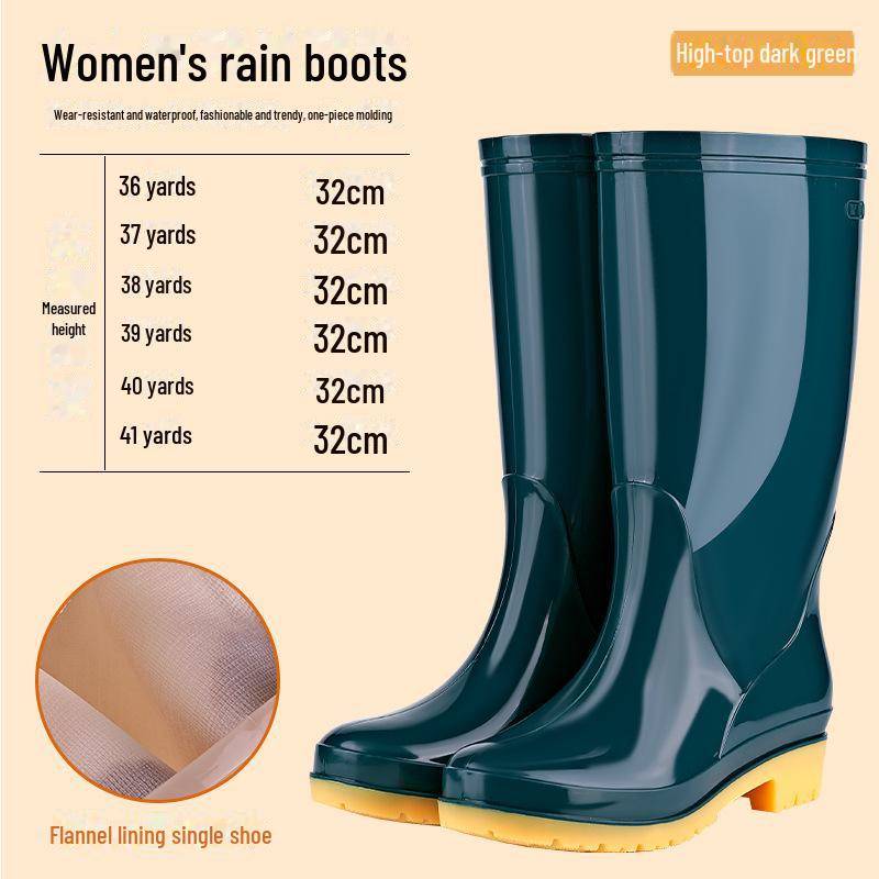 Rutschfeste, warme Gummistiefel für Damen mit hohem Schaft – Kostenloser Versand 41 von Joom DACH