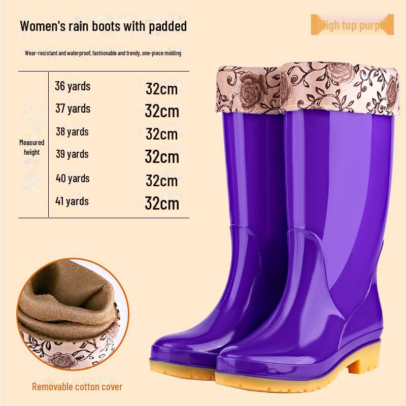 Rutschfeste, warme Gummistiefel für Damen mit hohem Schaft – Kostenloser Versand 41 von Joom DACH