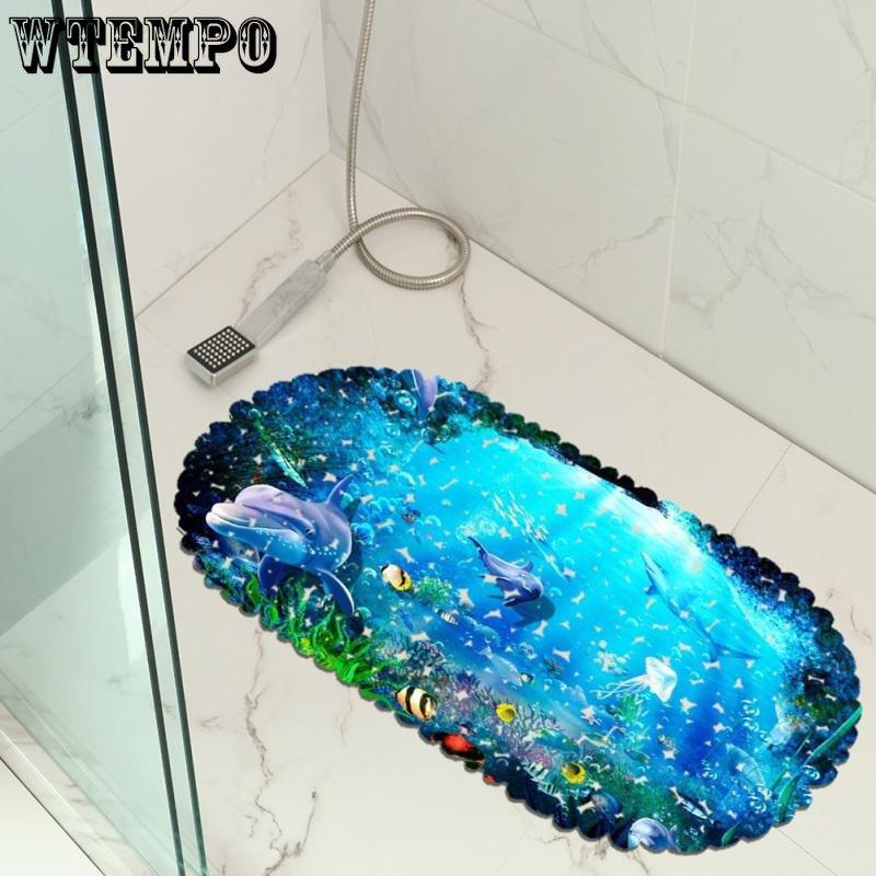 Rutschfeste Badezimmermatte, 3D-Marine-Delphin-Muster, Sicherheits-Duschbadematte mit Saugnapf-Fußmatte 35 * 70cm Rutschfeste Badezimmermatte, 3D-Marine-Delphin-Muster, Sicherheits-Duschbadematte mit Saugnapf-Fußmatte 35 * 70cm von Joom DACH