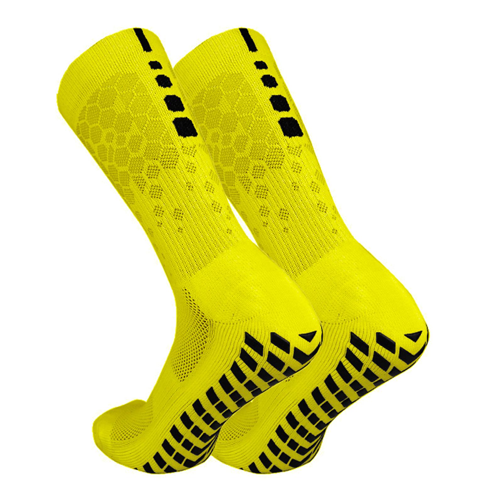 Rutschfeste Fußballsocken für Damen und Herren, atmungsaktive Sportsocken mit Greifern für Yoga, Fußball gelb von Joom DACH