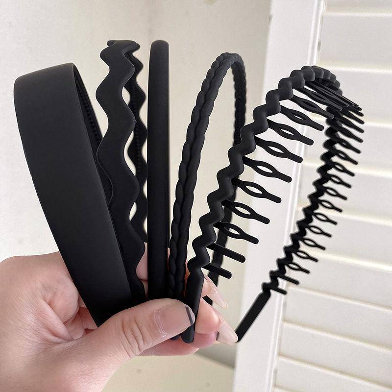 Rutschfeste Haarbänder für Frauen und Männer, einfaches Stirnband mit Lünette, zum Waschen von Haaren, Ponyhalter, Gesichtsmaske, Haarreifen, Haarband, Haar-Accessoires schwarz von Joom DACH