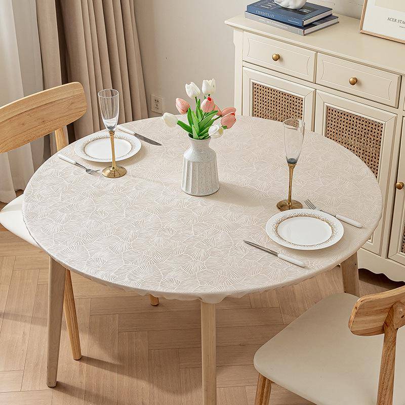 Rutschfeste Wasserdichte Runde Tischdecke: Elastische, ölabweisende, verbrühungssichere, waschfreie Tischdecke für Esstische. 70cm diameter von Joom DACH