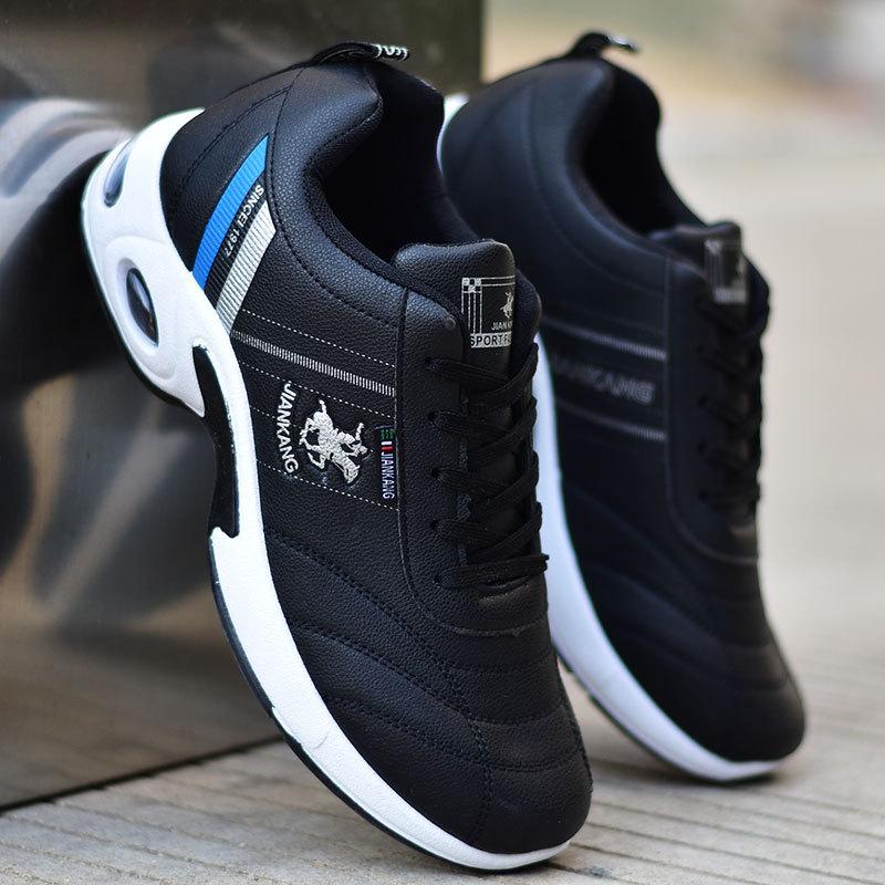 Rutschfestes Obermaterial aus Leder, wasserdichte und ölbeständige schwarze Herrenschuhe, Herren-Einzelschuhe, Sneakers 44 von Joom DACH