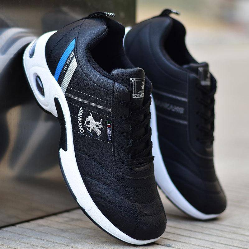 Rutschfestes Obermaterial aus Leder, wasserdichte und ölbeständige schwarze Herrenschuhe, Herren-Einzelschuhe, Sneakers 44 von Joom DACH